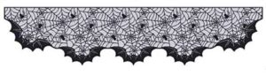 Spider web mantel scarf with spiders and bats